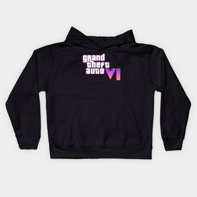 GTA VI logo design Kids Hoodie by Pliax Lab